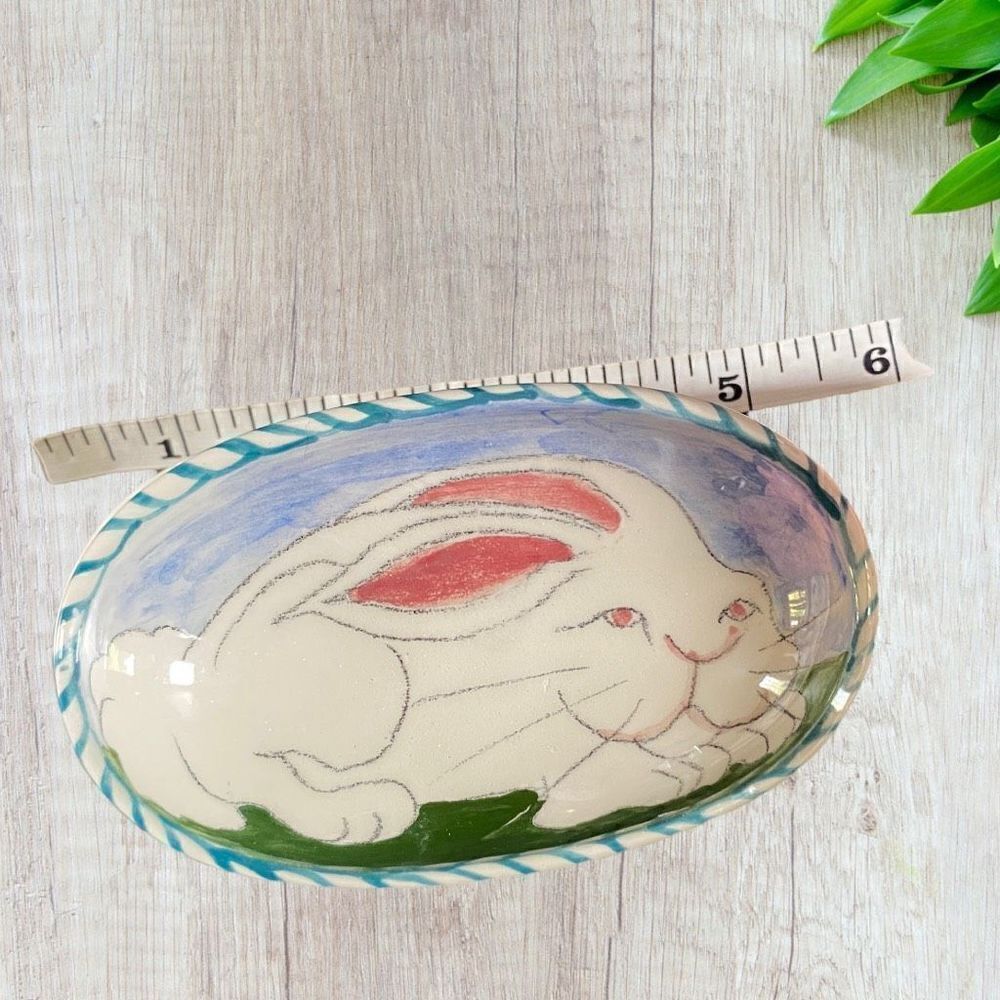 Ceramic Bunny Box Trinket Box Hanmade - Picture 12 of 13
